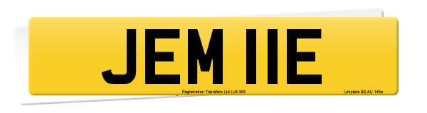 Registration number JEM 11E